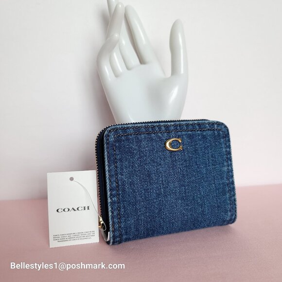 COACH Billfold Small Wallet in Denim -Deep Blue color ⭐ - Picture 5 of 16